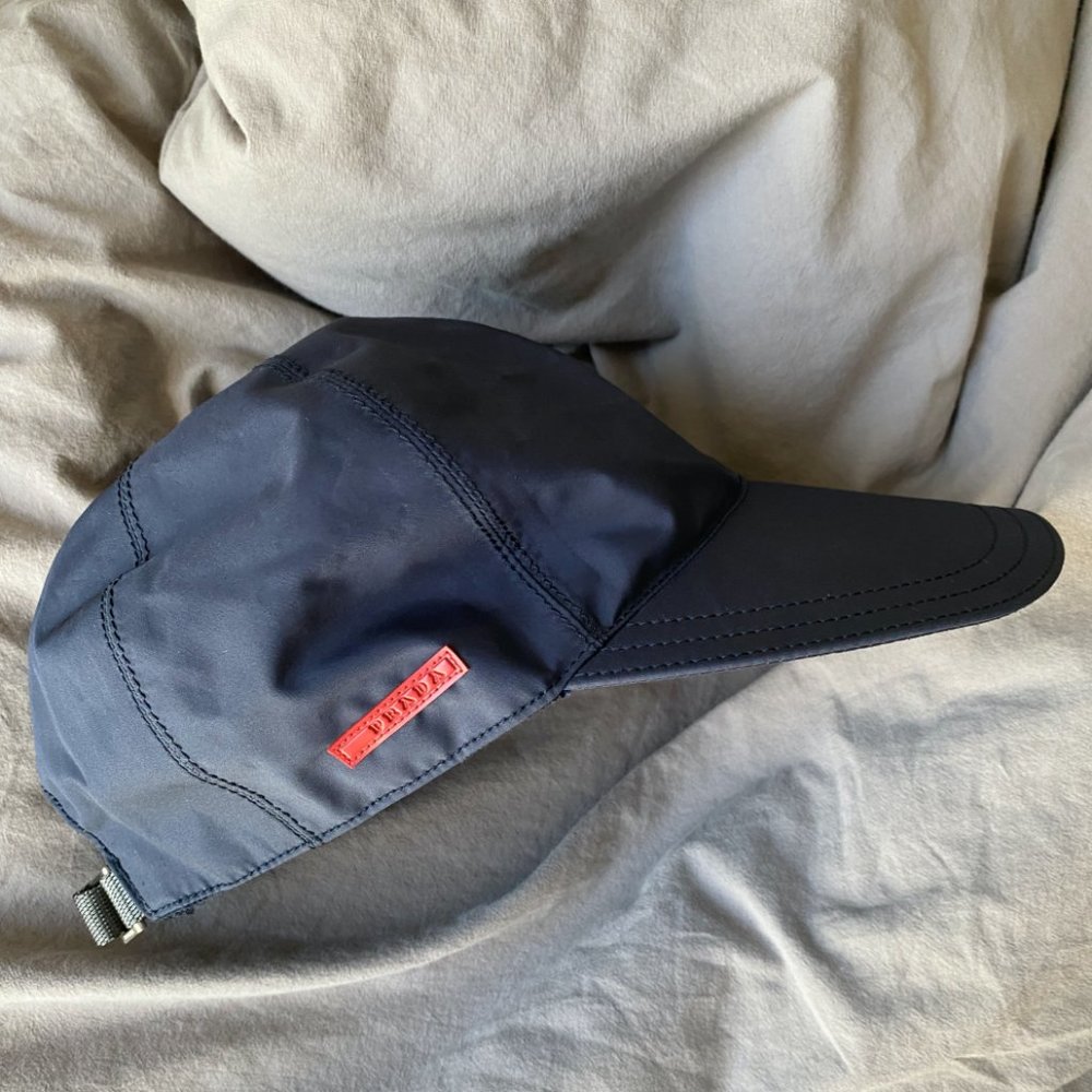 Authentic Prada Hat - Baseball cap Adjustable Size Strap NAVY
